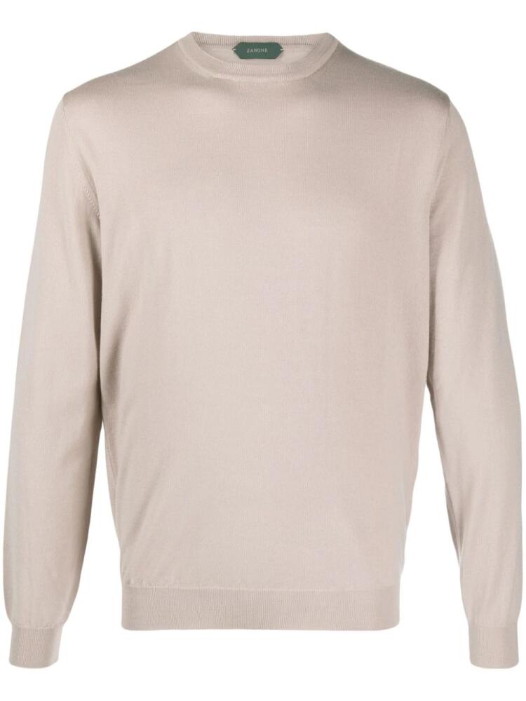 Zanone virgin wool blend crew-neck jumper - Neutrals Cover