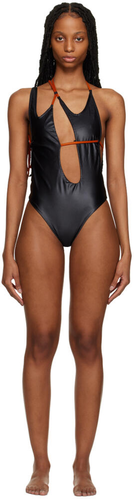 Ottolinger Black Laced One-Piece Swimsuit Cover