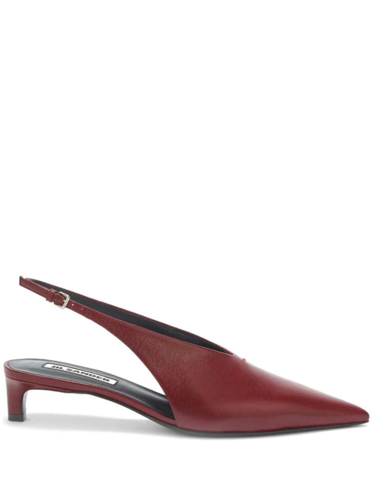 Jil Sander 45mm slingback leather pumps - Red Cover