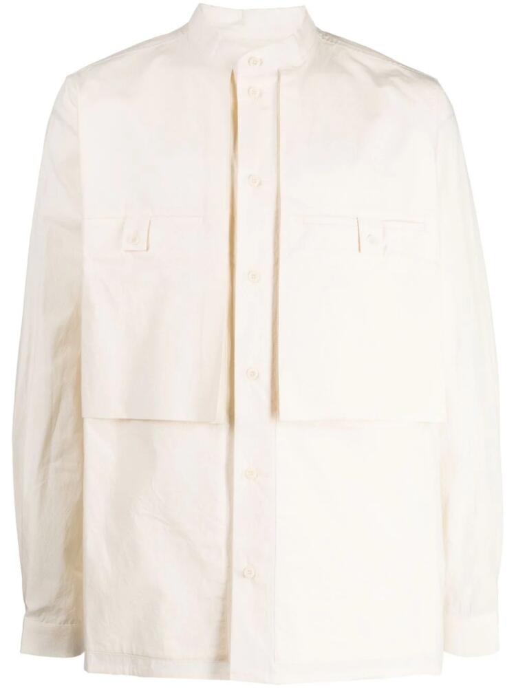 Toogood band-collar long-sleeve shirt - Neutrals Cover