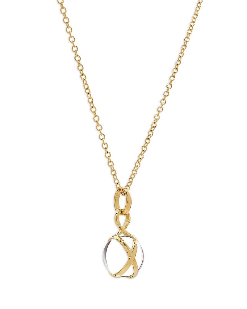 L. Klein 18K Yellow Gold Prisma Crystal Quartz 10mm Pendant Brilliant Chain Necklace, 16-18 Cover