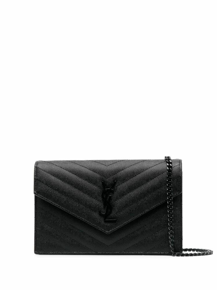 Saint Laurent Cassandre leather wallet-on-chain - Black Cover