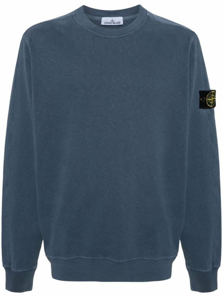 Stone Island Compass-badge cotton sweatshirt - Blue Cover