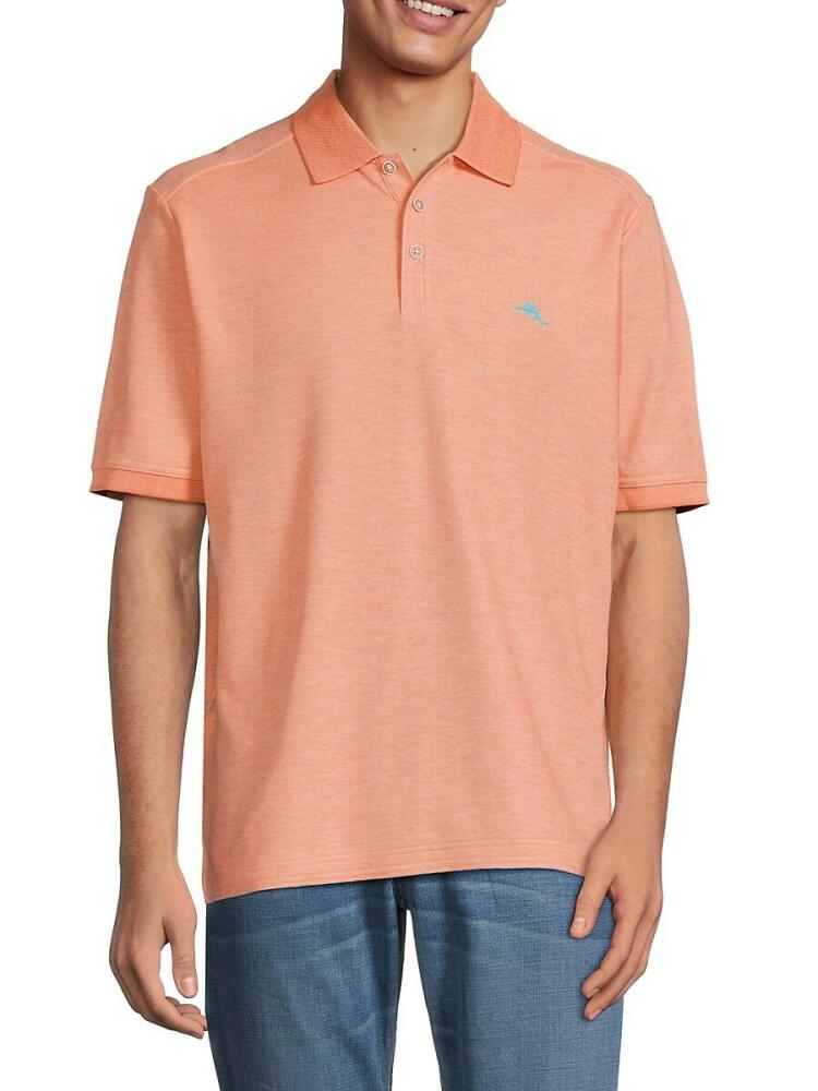 Tommy Bahama Men's Emfielder 2.0 Logo Supima Cotton Blend Polo - Peach Cover