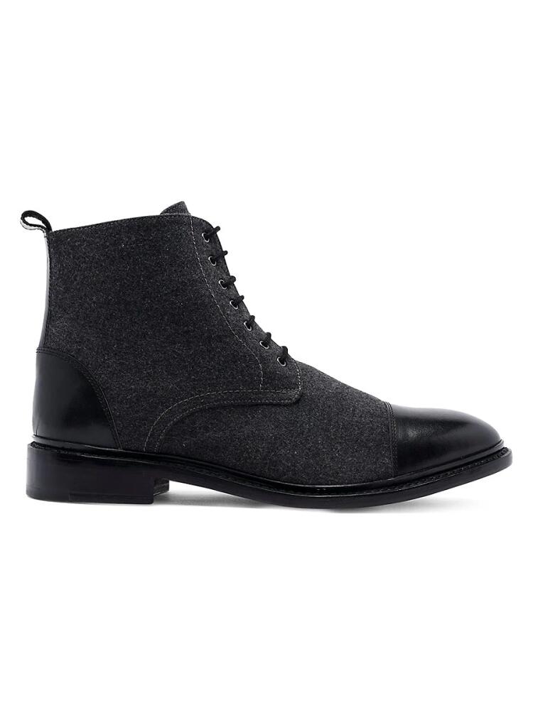 Anthony Veer Men's Monroe Leather & Merino Wool Ankle Boots - Grey Cover