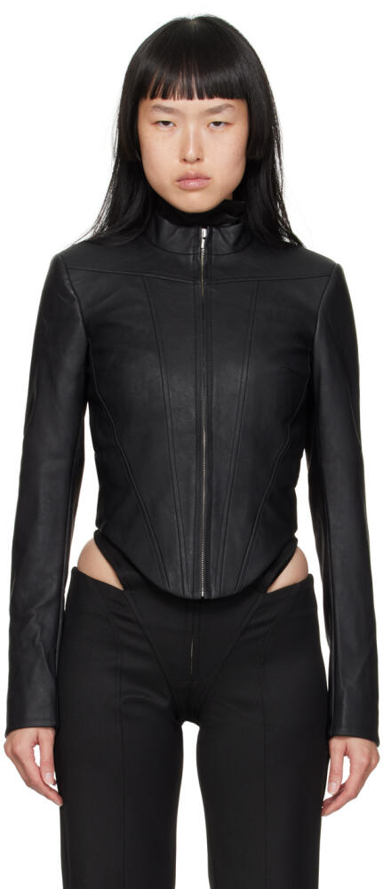 MISBHV Black Matte Faux-Leather Jacket Cover