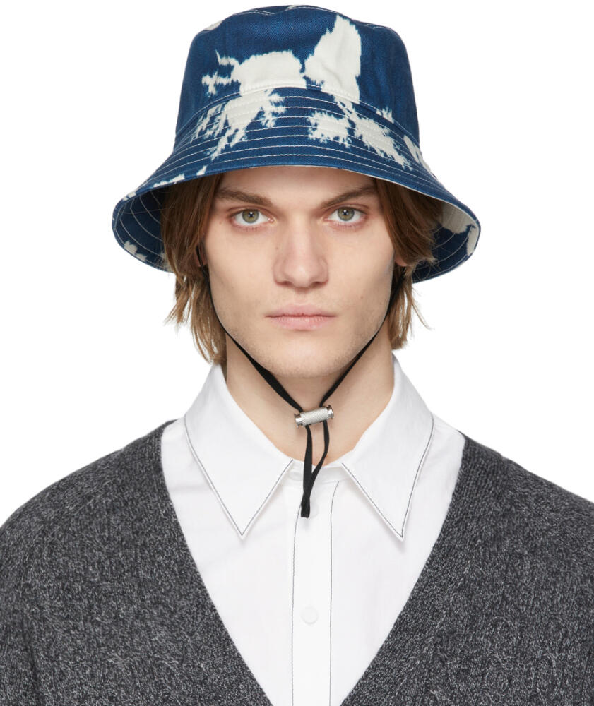 Erdem Blue Denim Bleach Bloom Bucket Hat Cover