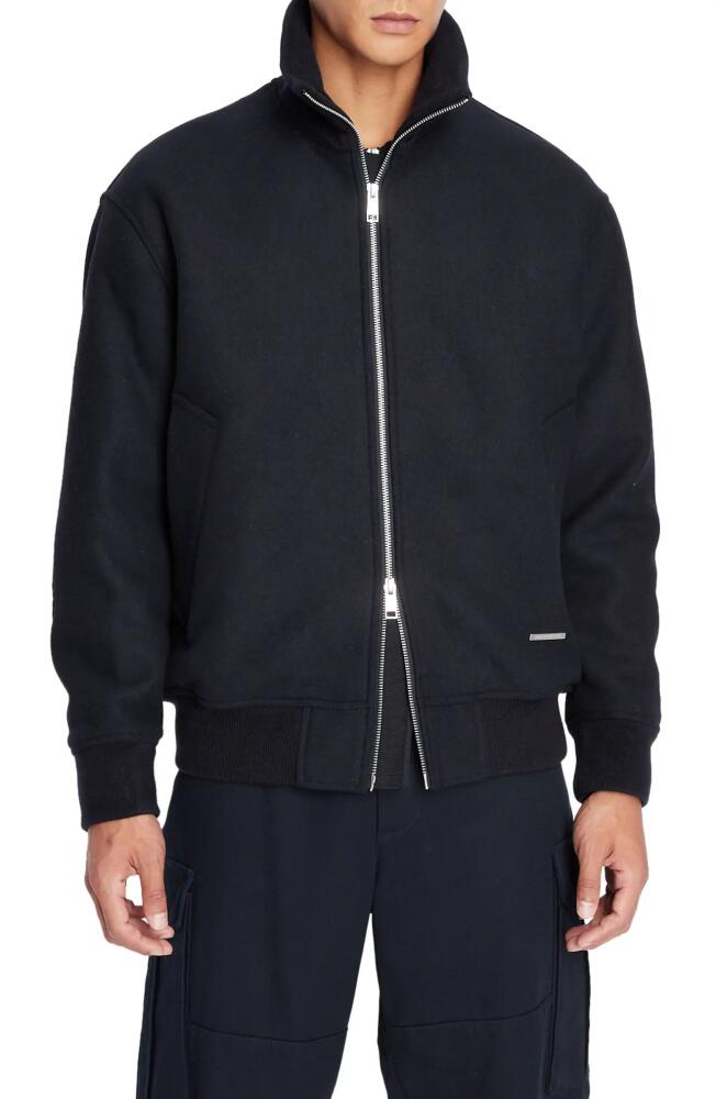 Armani Exchange Zip Front Jacket in Solid Blue Navy Cover