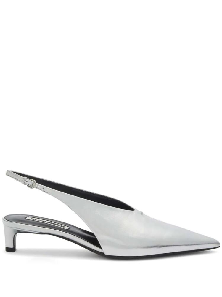 Jil Sander metallic slingback pumps - Grey Cover