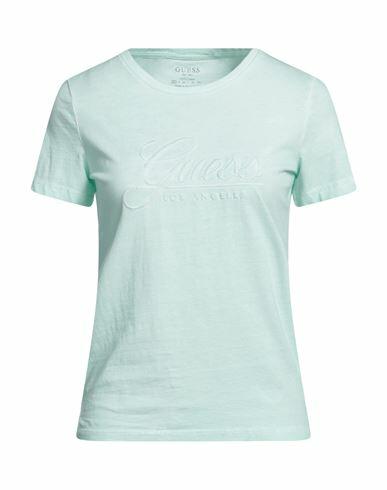 Guess Woman T-shirt Light green Cotton Cover