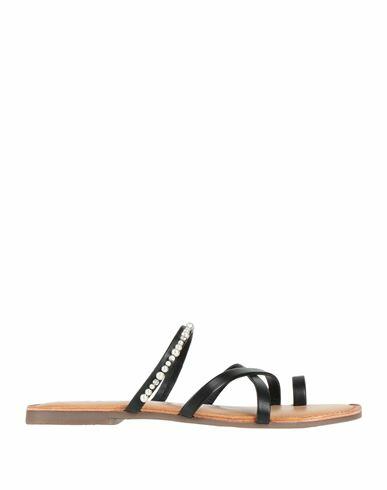 Gioseppo Woman Thong sandal Black Soft Leather Cover