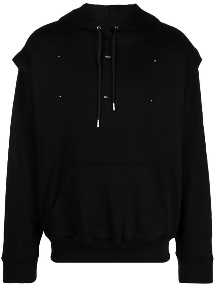 HELIOT EMIL logo-embroidered cotton hoodie - Black Cover