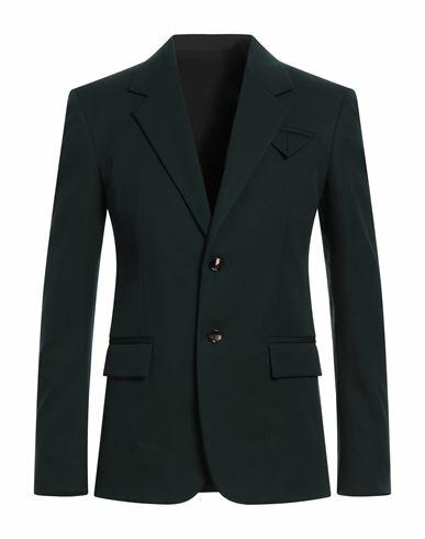 Bottega Veneta Man Blazer Dark green Wool, Elastane Cover