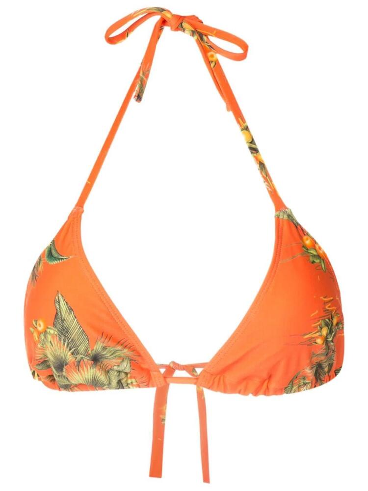 Lygia & Nanny floral-print halterneck bikini top - Orange Cover