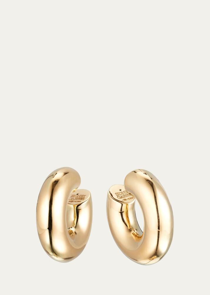 Sidney Garber 18K Yellow Gold Wide Tubular Hoop Earrings, 1.26" Cover