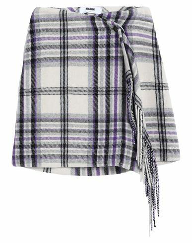 Msgm Woman Mini skirt Purple Polyamide, Virgin Wool, Viscose, Wool Cover