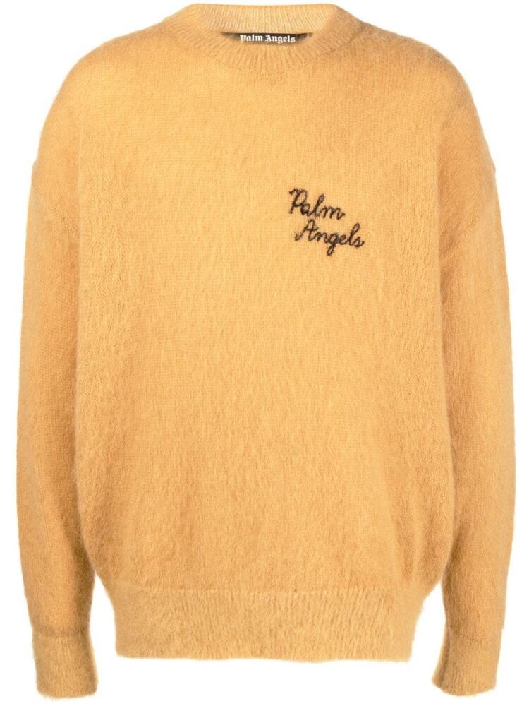 Palm Angels palm-motif crew-neck jumper - Yellow Cover