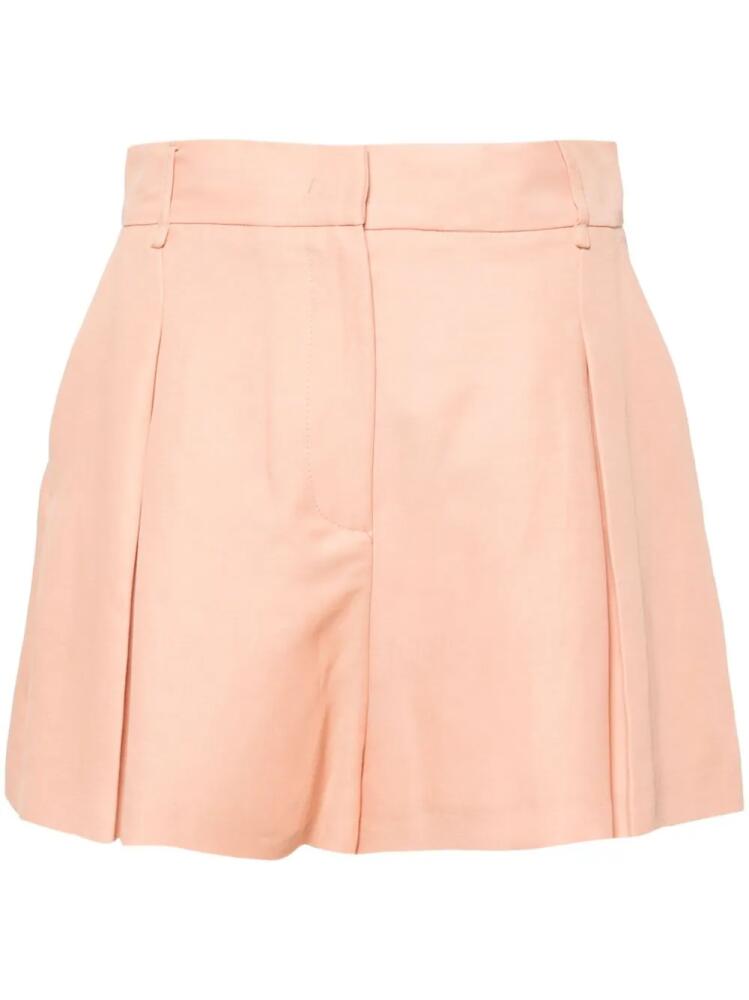 TWINSET logo-plaque pleated shorts - Orange Cover