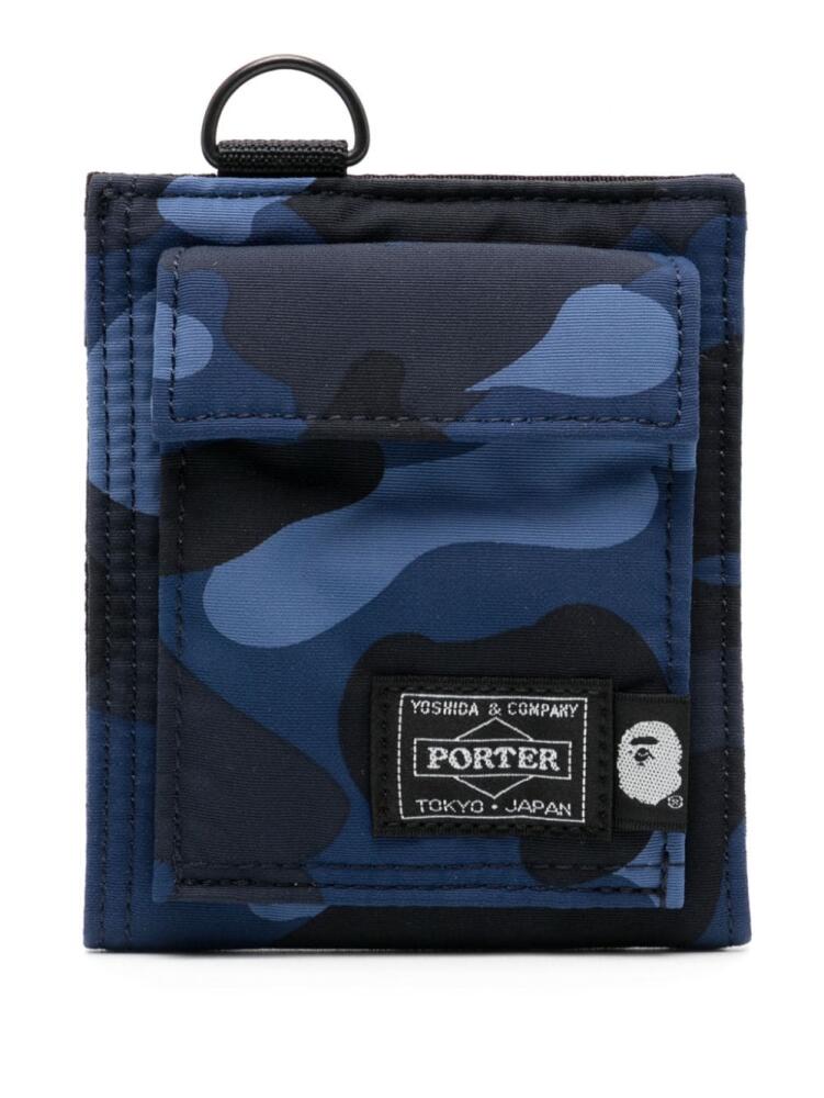 A BATHING APE® x Porter camouflage-print wallet - Black Cover