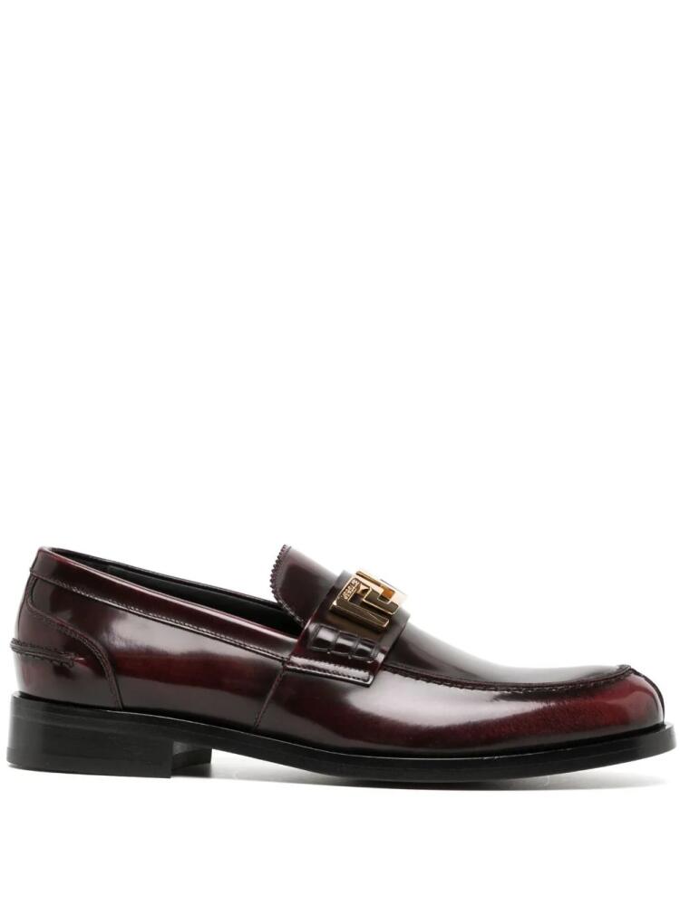 Versace Greca leather loafers - Red Cover