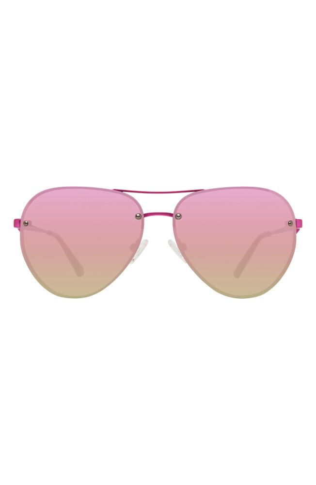 Kurt Geiger London Shoreditch 60mm Rimless Aviator Sunglasses in Pink/Pink Cover