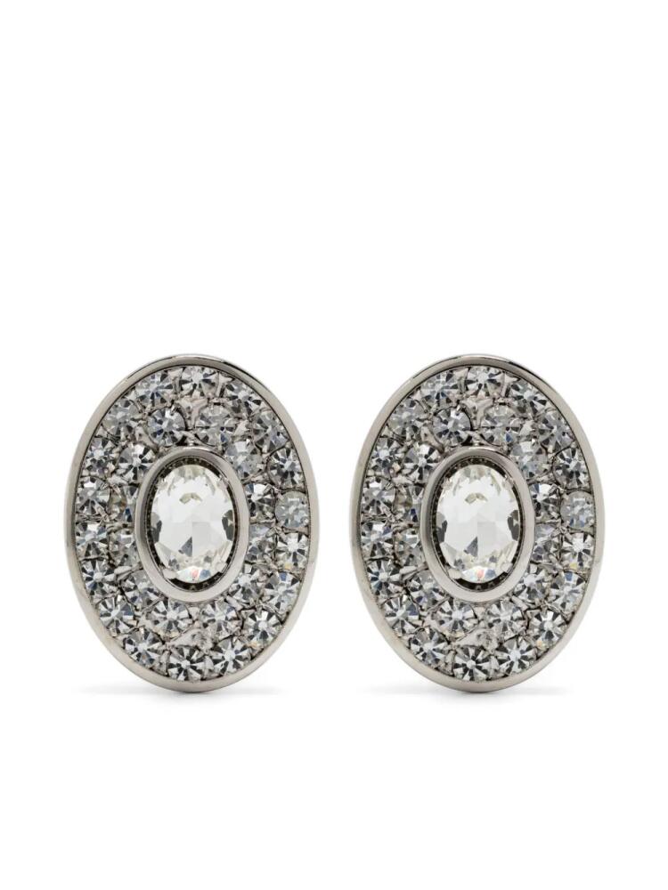 Alessandra Rich crystal-embellished clip-on earrings - Silver Cover