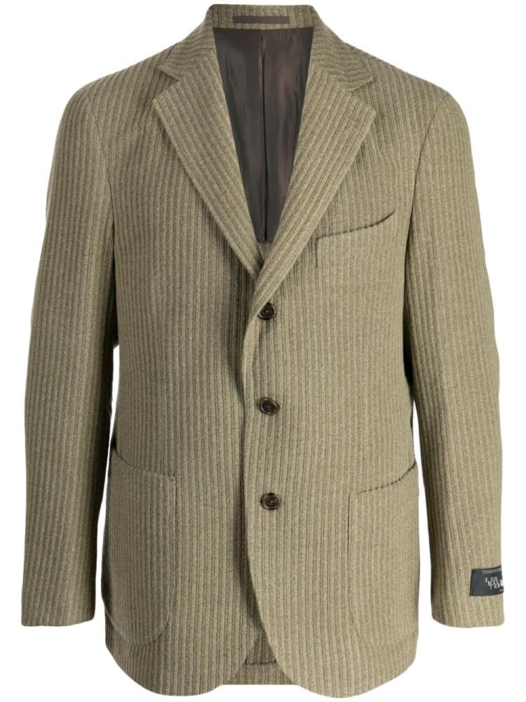 Man On The Boon. single-breasted ribbed-knit blazer - Green Cover