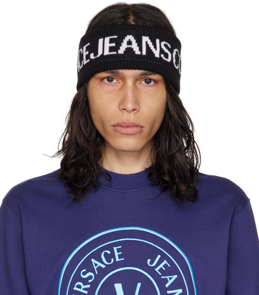 Versace Jeans Couture Black Logo Headband Cover