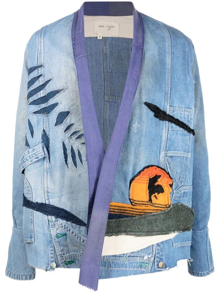 Greg Lauren patch-detail denim jacket - Blue Cover