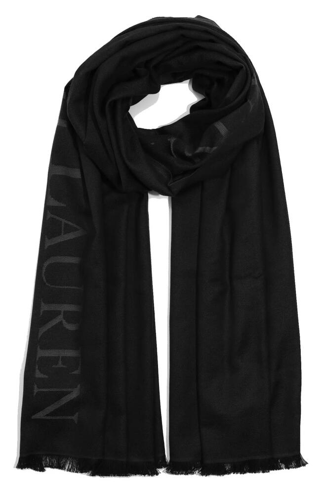 Lauren Ralph Lauren Logo Jacquard Scarf in Jet Cover