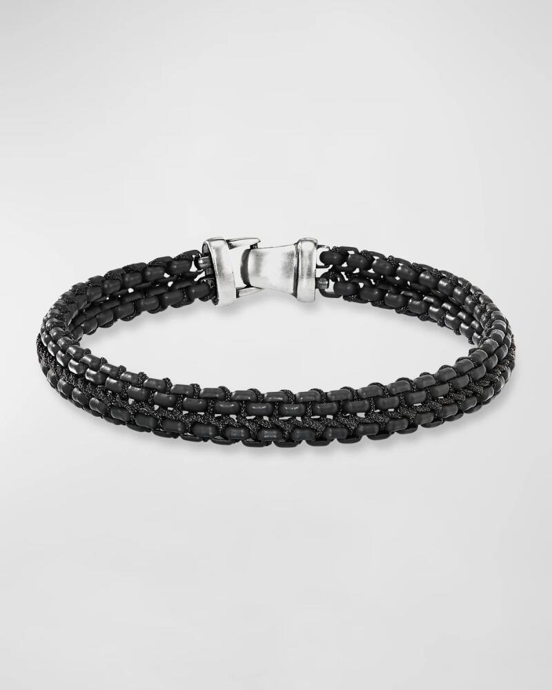 David Yurman Men's Woven Box Chain Bracelet in Silver, 10mm Cover