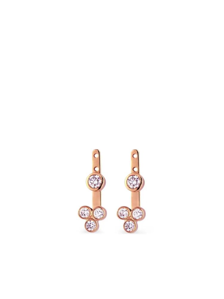 Lark & Berry 14kt rose gold Trinity diamond earrings - Pink Cover