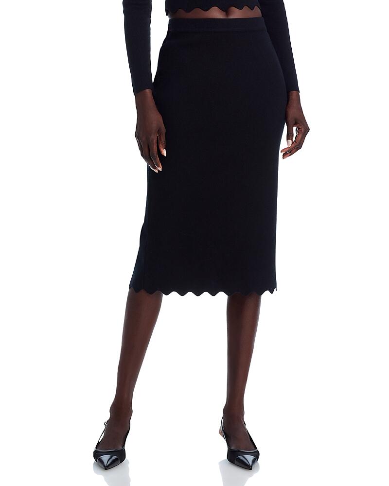 Aqua Scalloped Knit Midi Skirt - Exclusive Cover