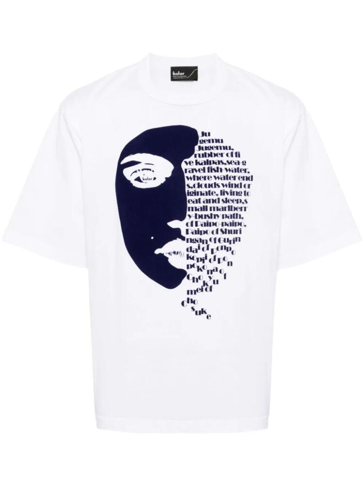 Kolor graphic-print cotton T-shirt - White Cover