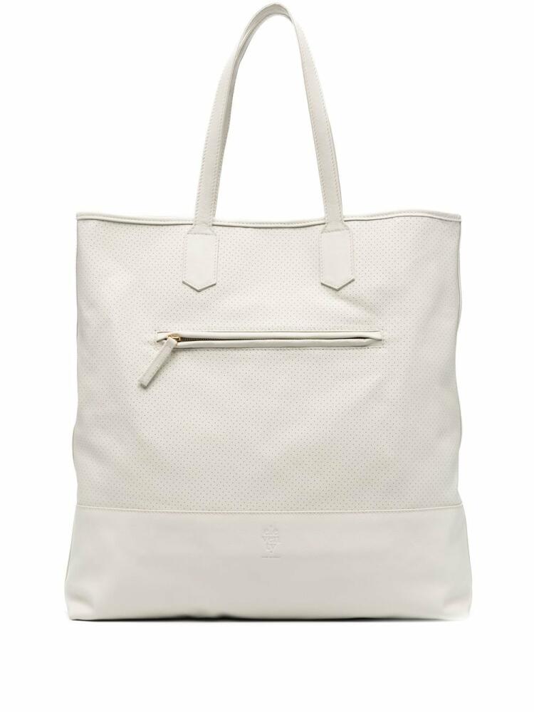 Eleventy perforated rectangular-shaped tote bag - Neutrals Cover