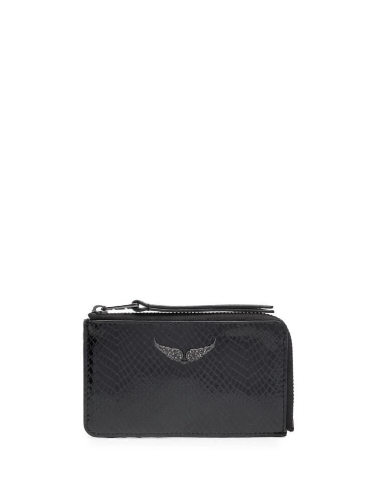 Zadig&Voltaire glossy python-effect cardholder - Black Cover