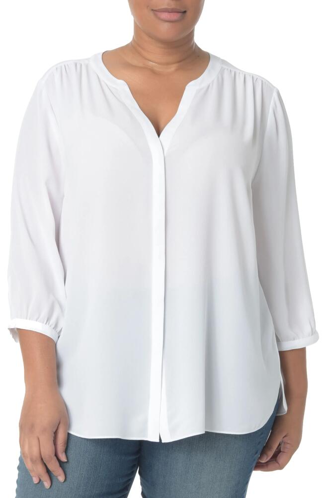 NYDJ Semisheer Pintuck Blouse in Optic White Cover