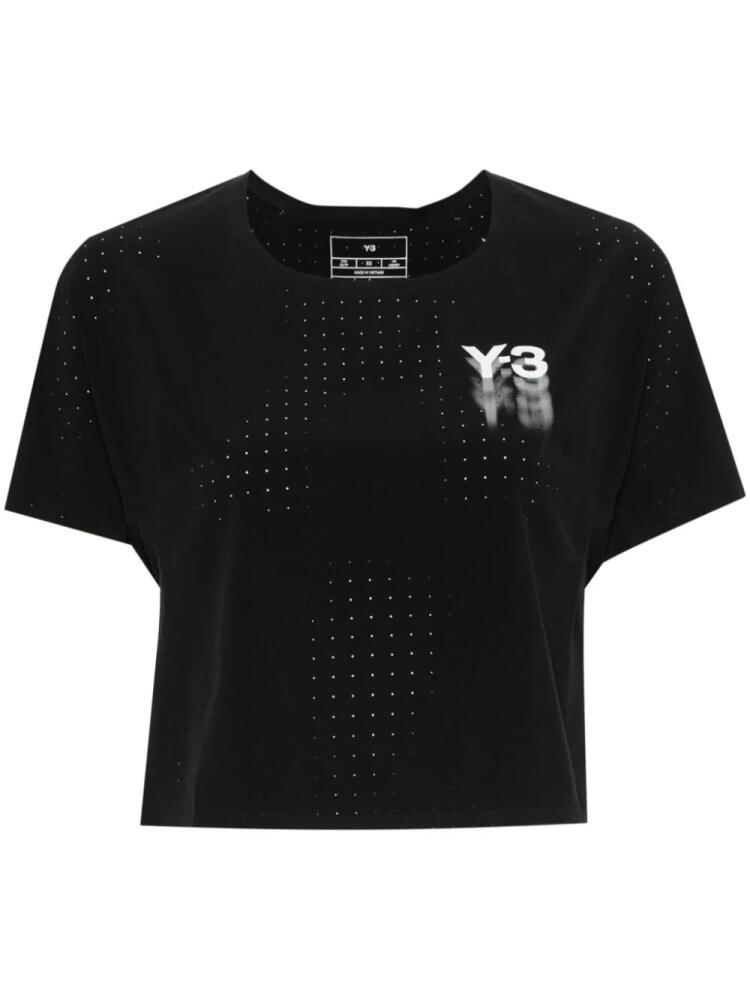 Y-3 logo-printed cropped T-shirt - Black Cover