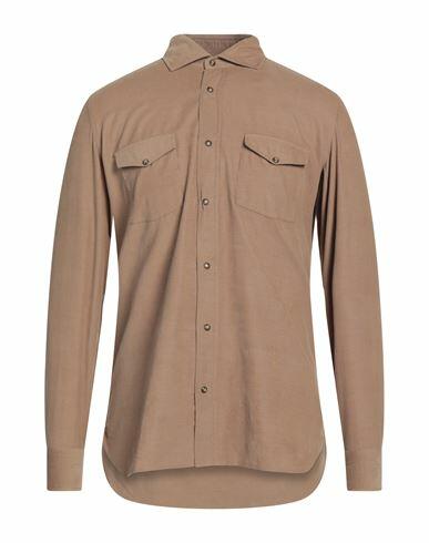 Giampaolo Man Shirt Sand Size 15 ¾ Cotton Cover