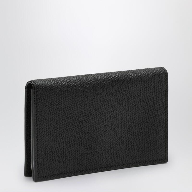 Valextra Wave-line cardholder in black leather Cover