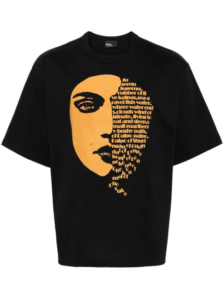 Kolor face-print cotton T-shirt - Black Cover