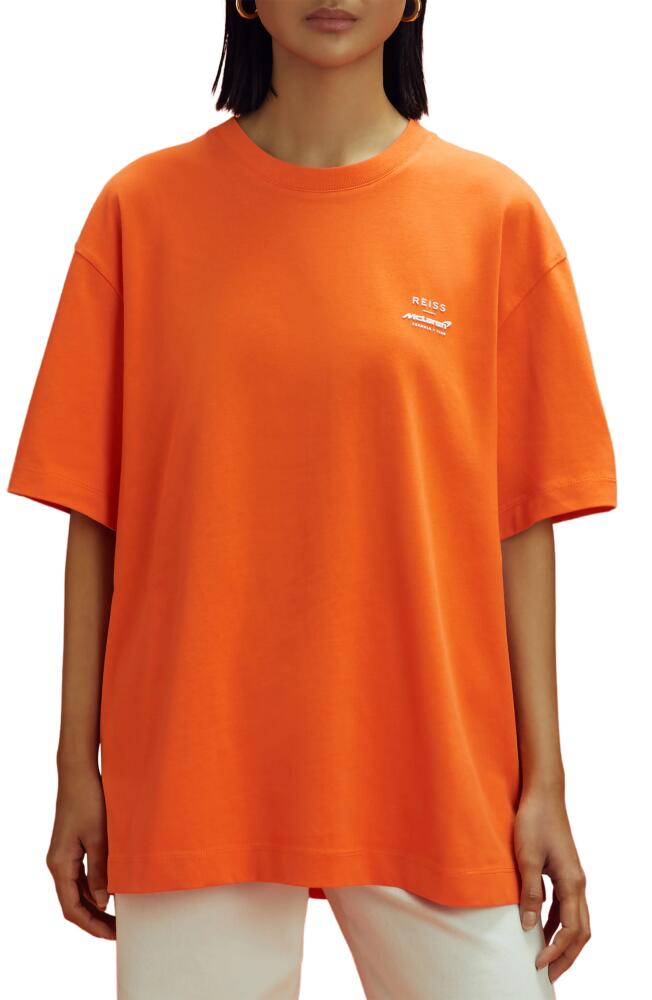 Reiss x McLaren Formula 1 Team Collection Cotton Graphic T-Shirt in Papaya Cover