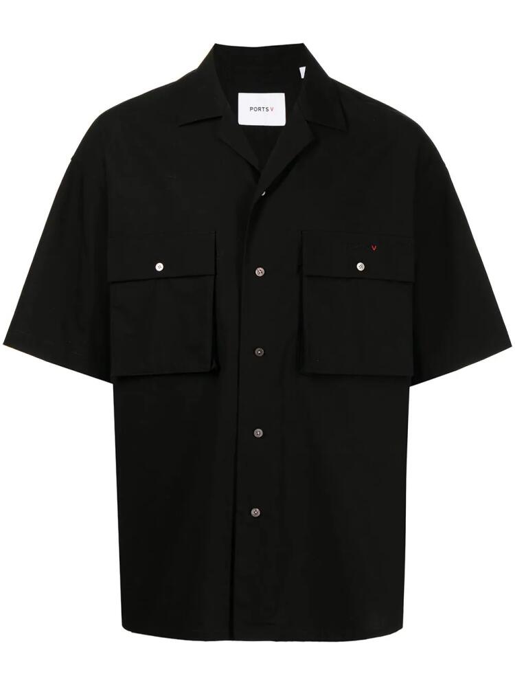 Ports V slogan-print short-sleeve shirt - Black Cover