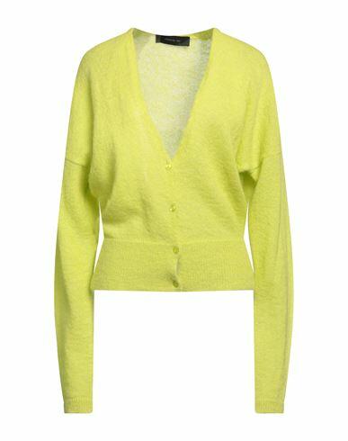 Federica Tosi Woman Cardigan Acid green Mohair wool, Alpaca wool, Polyamide Cover