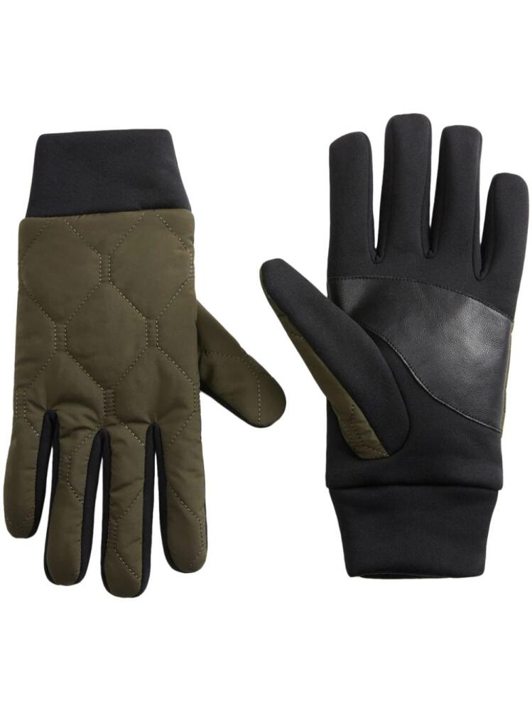 Woolrich quilted leather gloves - Green Cover