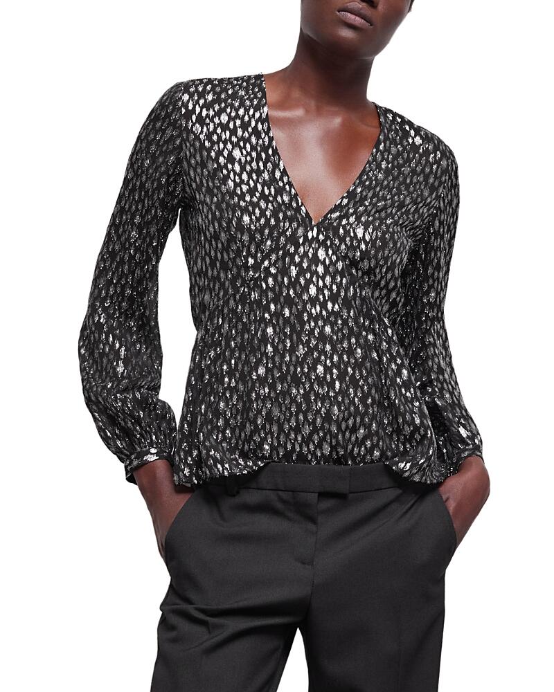 The Kooples Sparkling Leopard Print Blouse Cover