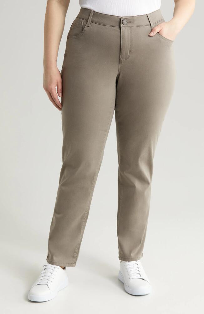 Wit & Wisdom 'Ab'Solution Straight Leg Stretch Twill Pants in Brindle Olive Cover