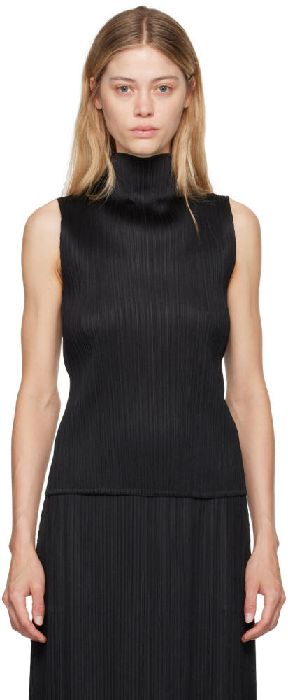 PLEATS PLEASE ISSEY MIYAKE Black Basics Tank Top Cover