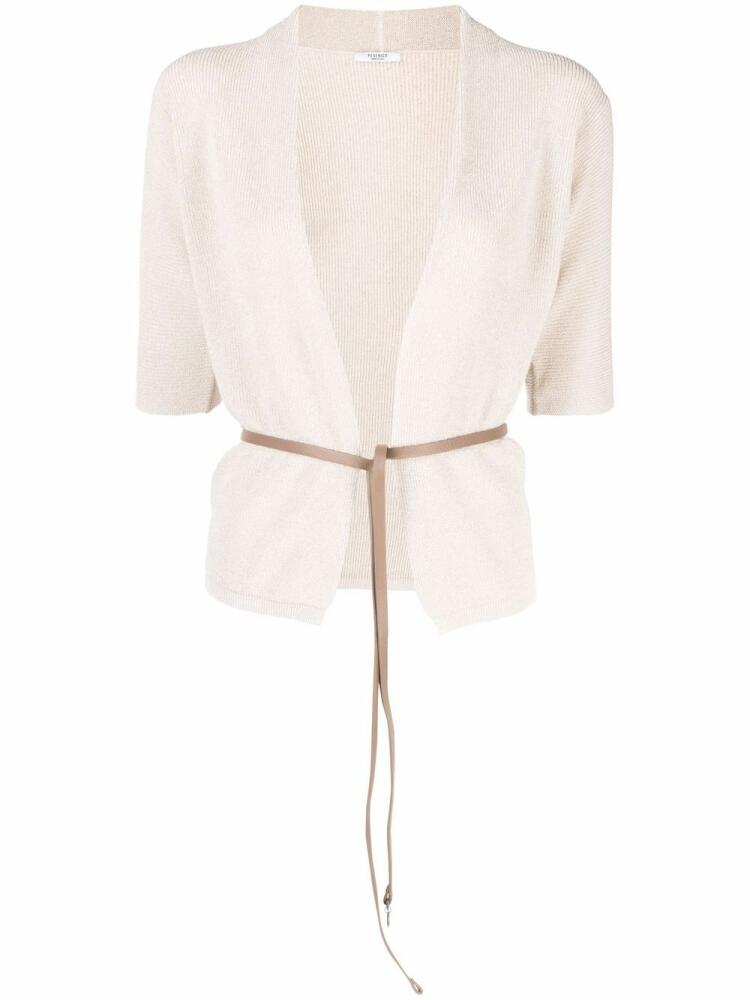 Peserico belted short-sleeve cardigan - Neutrals Cover