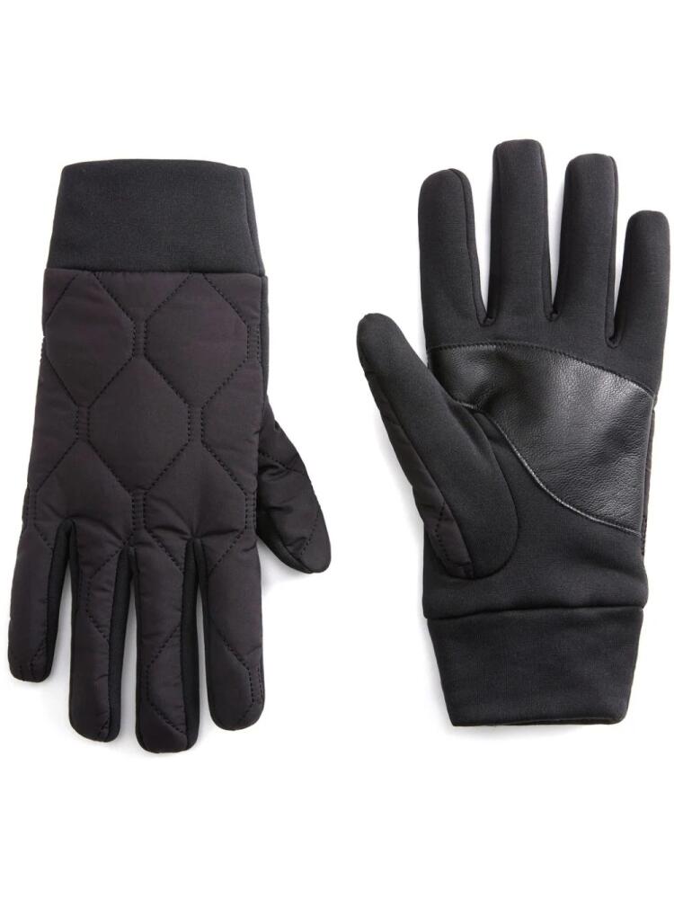 Woolrich quilted leather gloves - Black Cover